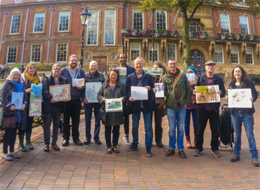 Thumbnail image of The Urban Sketchers Leicester at the first Leicester sketchcrawl on 30 September 2017 - Over 30 Urban Sketchers In Leicester's First Sketchcrawl
