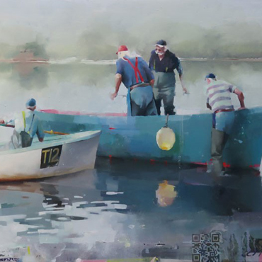 Chris Macauley, 'Fishermen, Teign Estuary', (detail)
