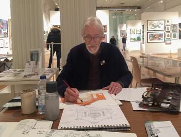 Thumbnail image of Robert Hewson painting in watercolour - Meet the LSA Artists at New Walk Museum!